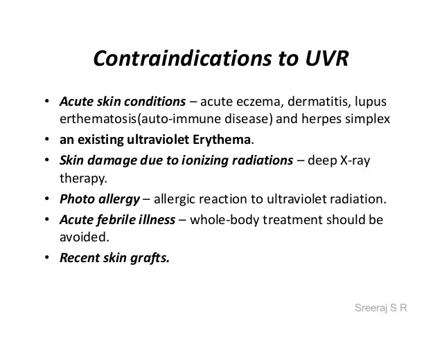 Contraindications of UVR
