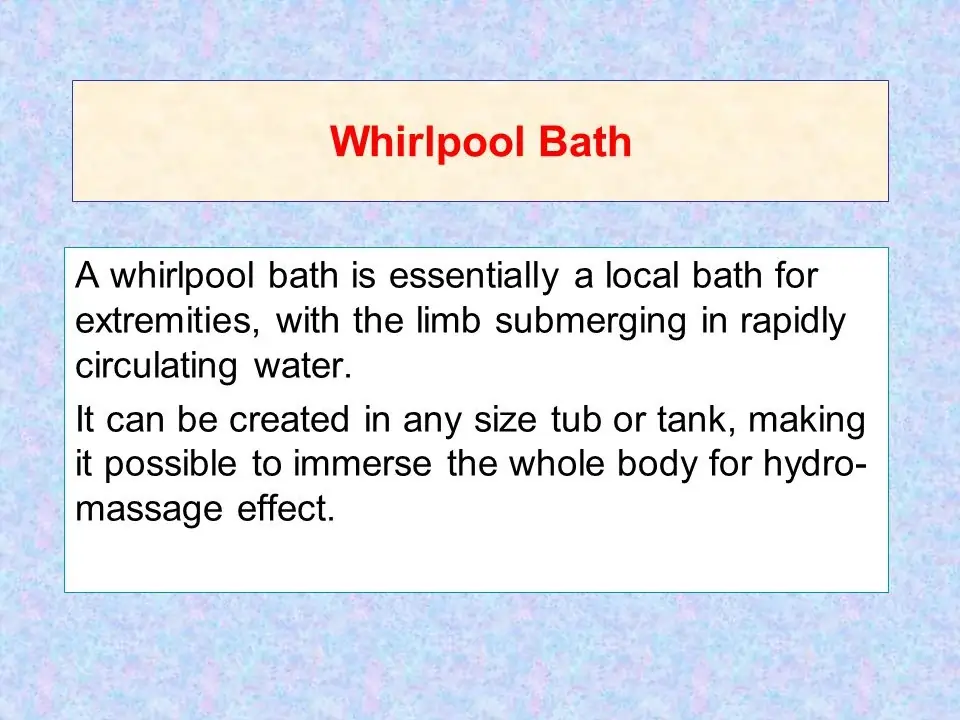 Whirlpool Bath Therapy