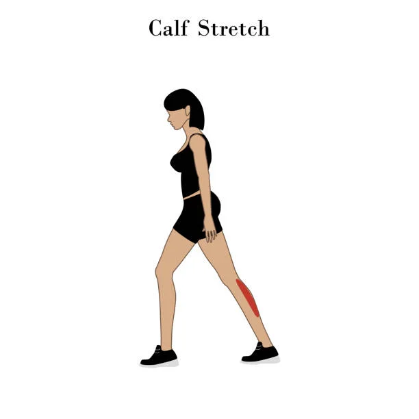 Calf muscle stretch without wall