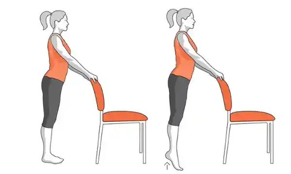 Isometric Calf Raise with chair support