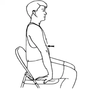 Biceps stretch sitting on a chair