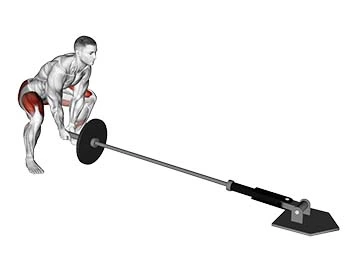 landmine deadlift with band resistance