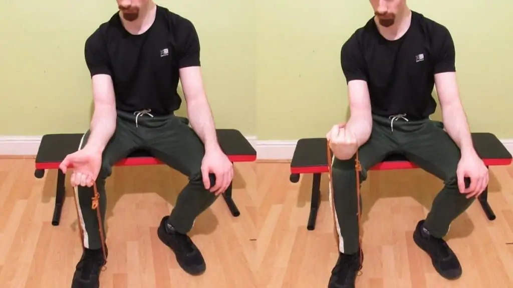 Resistance Band Wrist Flexion Exercise