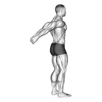 Standing arms backward chest stretch