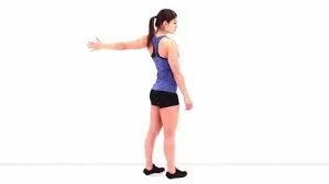 Standing straight arm chest stretch