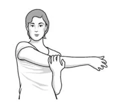 cross body arm stretch exercise of frozen shoulder
