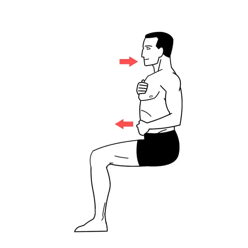 Diaphragmatic breathing in sitting position